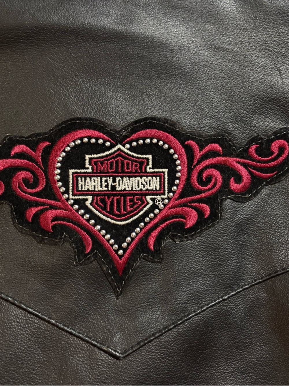 Black Leather Button-Front Women's Jacket - Picture 3 of 4